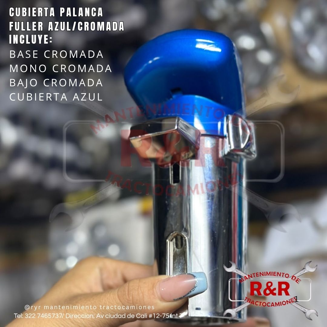 CUBIERTA PALANCA FULLER AZUL/CROMADA