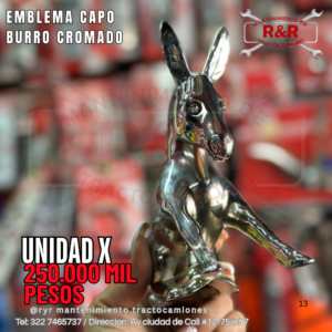EMBLEMA CAPO BURRO CROMADO
